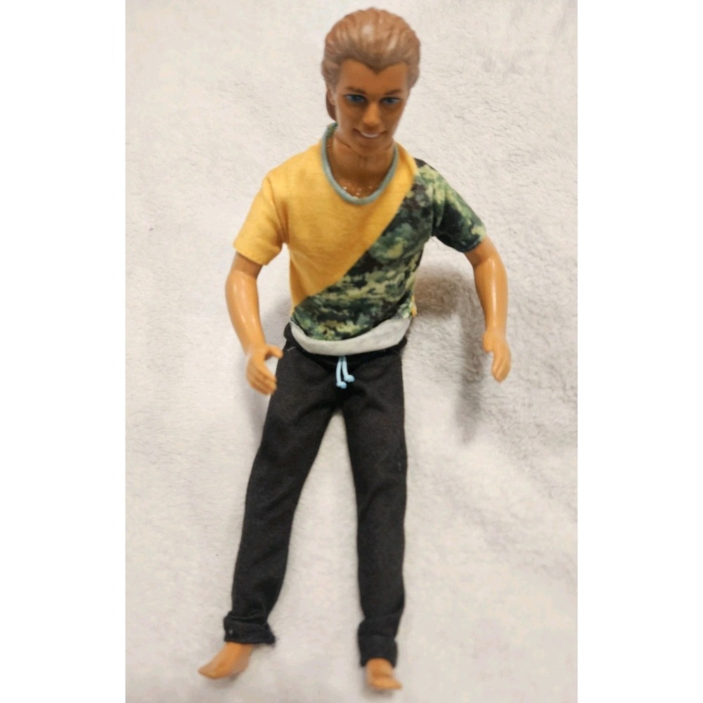 Mattel Ken Doll 1990 Vintage Blonde Hair With Clothes Camo Shirt Black Pants